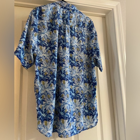 Tommy Bahama Plantain Jungle Camp Shirt-Buccaneer Blue size Large - Picture 3 of 5